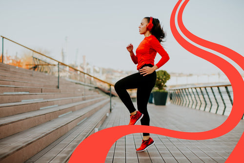 A womn exercising after taking health supplements