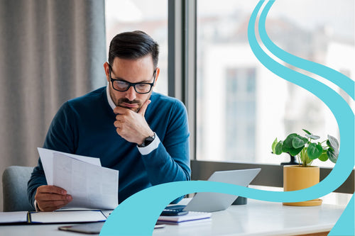 A man researching brain health supplements
