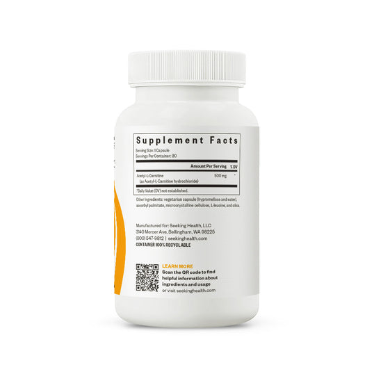 Supplement bottle with label on a white background