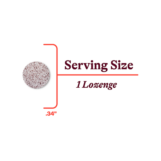 Image of lozenge size .34 inches long 