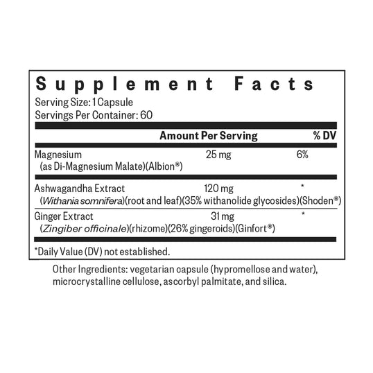 Supplement facts label with detailed ingredient information on a white background