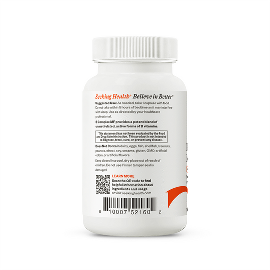 Seeking Health supplement container with label on a white background