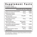 Supplement facts label with detailed nutritional information on a white background
