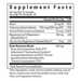 Supplement facts label for a product with various nutrients listed.