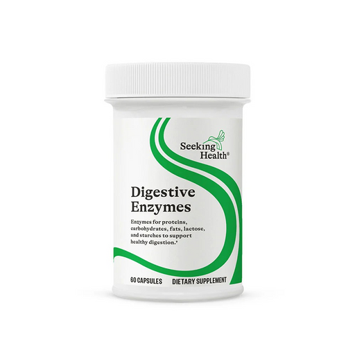 Seeking Health Digestive Enzymes supplement container on a white background