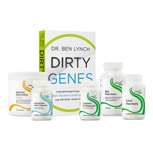 Dr. Ben Lynch Dirty Genes supplement packaging on a white background