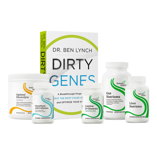 Dr. Ben Lynch Dirty Genes supplement packaging on a white background