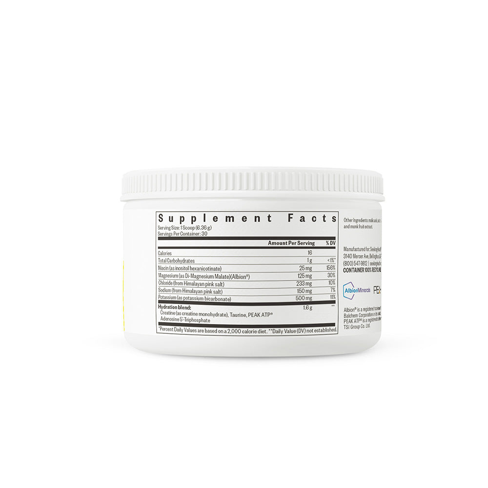 Supplement container with 'Supplement Facts' label on a white background