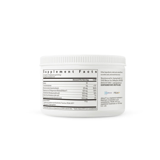 Supplement container with label on a white background