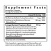 Supplement facts label with detailed nutritional information on a white background