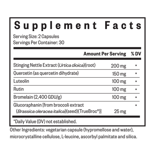 Seeking Health | HistaminX | Capsules 
Supplement facts 
