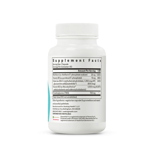 Supplement bottle with label on a white background
