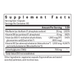 A supplement facts label showing a supplement bottle's nutrition information, including riboflavin, vitamin B6, folate, vitamin B12, and trimethylglycine (TMG) amounts per serving and daily value percentages.