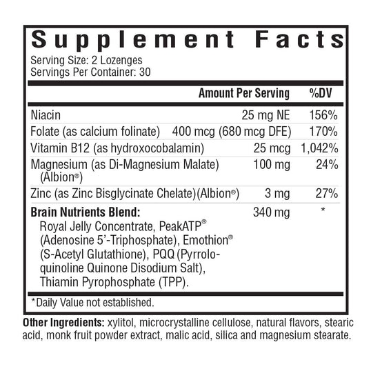 Nutrition facts of Brain Nutrients