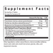 Supplement facts label with detailed nutritional information on a white background