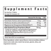 A supplement facts label showing a nutrition table with product ingredients such as Pantothenic Acid, Choline, and Magnesium, plus a kids optimal focus proprietary blend section and other ingredients listed at the bottom.