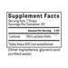 Supplement facts label with lactose content and ingredients on a white background