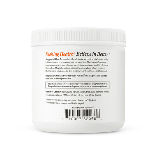 White container with 'Seeking Health' label on a white background