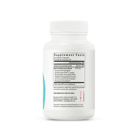 Supplement bottle with label on a white background