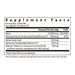 A black and white Supplement Facts label showing a list of dietary supplement ingredients and amounts per serving, including Biotin, Chromium, Alpha Lipoic Acid, Berberine Phospholipids, and Silibin.