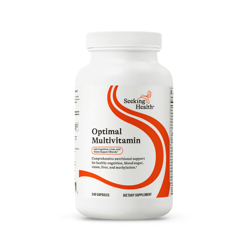 Seeking Health Optimal Multivitamin bottle on a white background