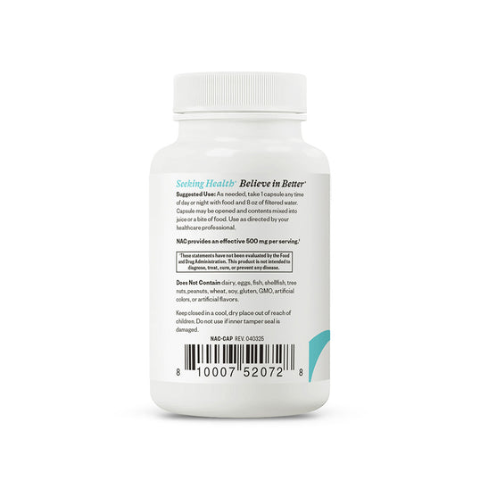 NAC Supplement | N-Acetyl-L-Cysteine | Seeking Health NAC Supplement | N-Acetyl-L-Cysteine | Seeking Health