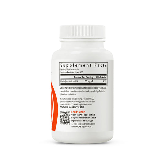 Supplement bottle with label on a white background