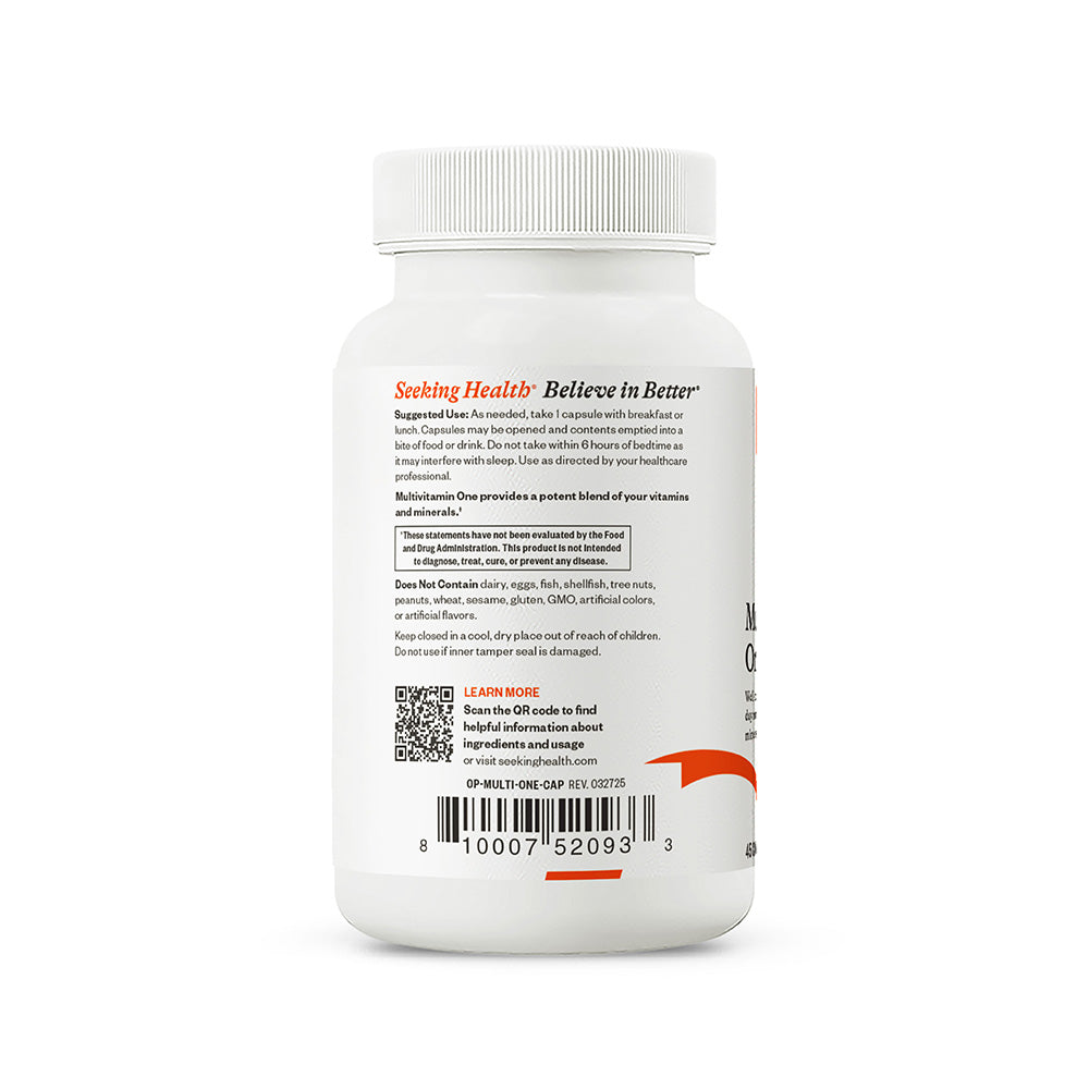 Back label of a supplement container with text and a QR code on a white background