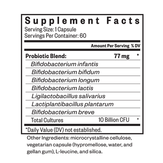ProBiota HistaminX supplement facts 