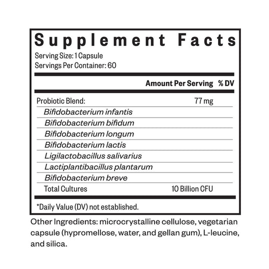 Probiota HitsaminX Supplement facts 