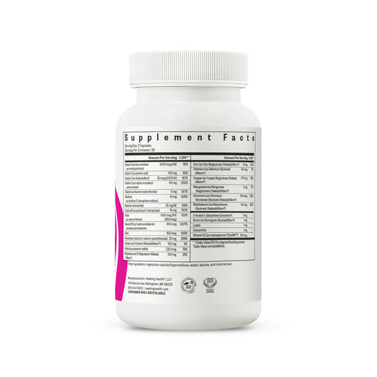 Supplement bottle with label on a white background