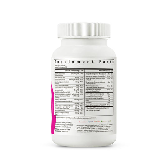 Supplement bottle with label on a white background
