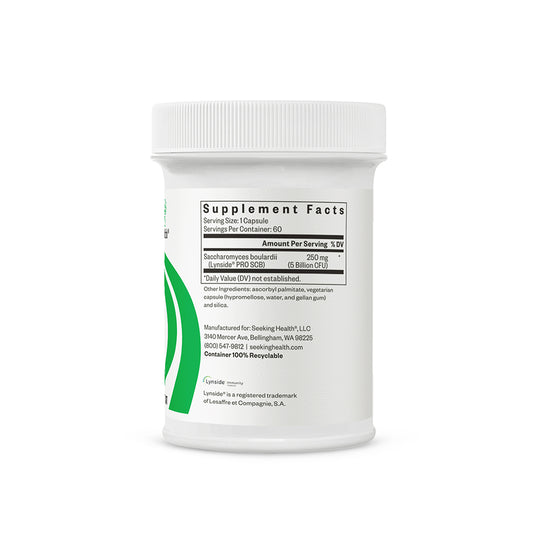 Supplement container with label on a white background