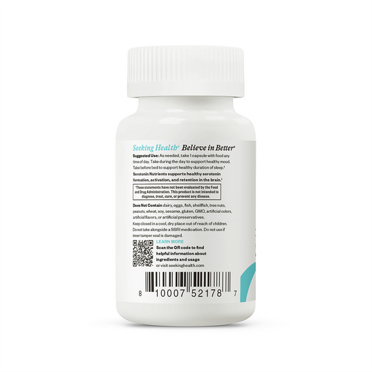 Supplement bottle with label on a white background