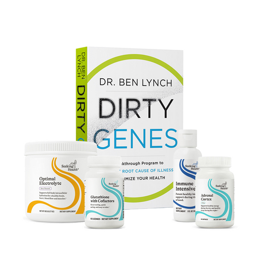 Dr. Ben Lynch Dirty Genes supplement packaging on a white background