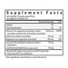 A supplement facts label showing nutrition information for a serving size of 1 heaping scoop (3.5 g) with listed nutrients such as calories, total carbohydrate, vitamin D, calcium, magnesium, quercetin phospholipids, and luteolin phospholipids.