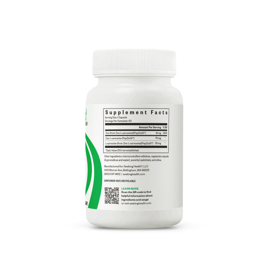 Supplement bottle with label on a white background