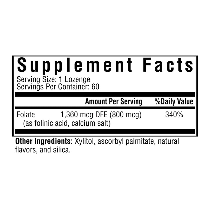Folinic Acid Lozenge Supplement Facts