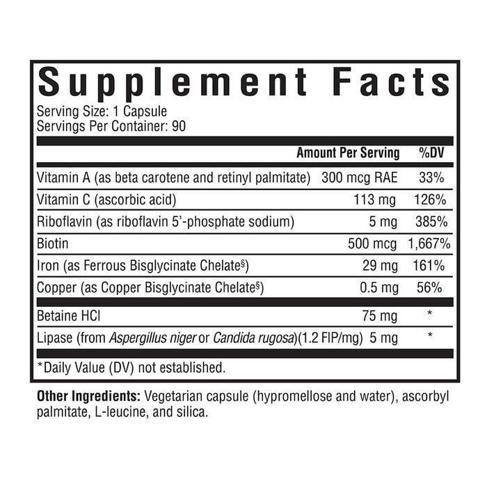 Optimal Iron Supplement Facts