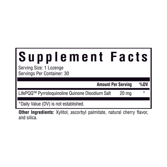 PQQ Lozenge Supplement Facts